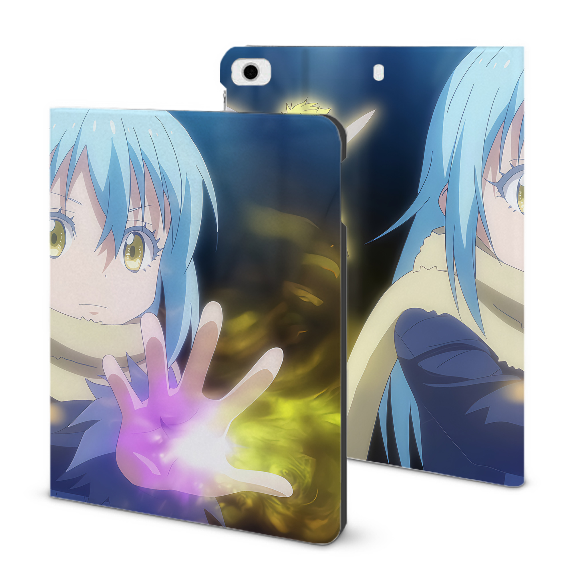 （画像用） 転スラ Regarding Reincarnated to Slime IPad ケース ブック型 PUレザー TPU 耐衝撃 軽量 薄型 ペン収納なし 全面保護 IPad 各モデル対応